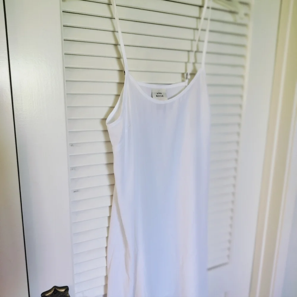 Knox Rose Women's White Slip Chemise Size Medium Adjustable Straps